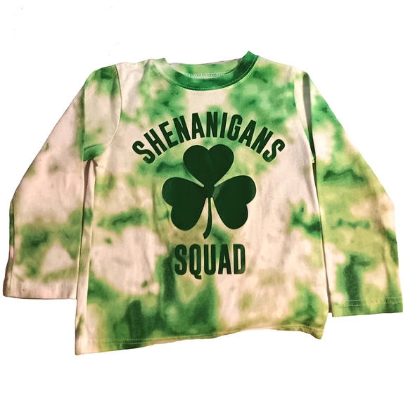 St. Patrick's Day Kids Long Sleeve Tie Dye Shirt Size 3T - Picture 4 of 5